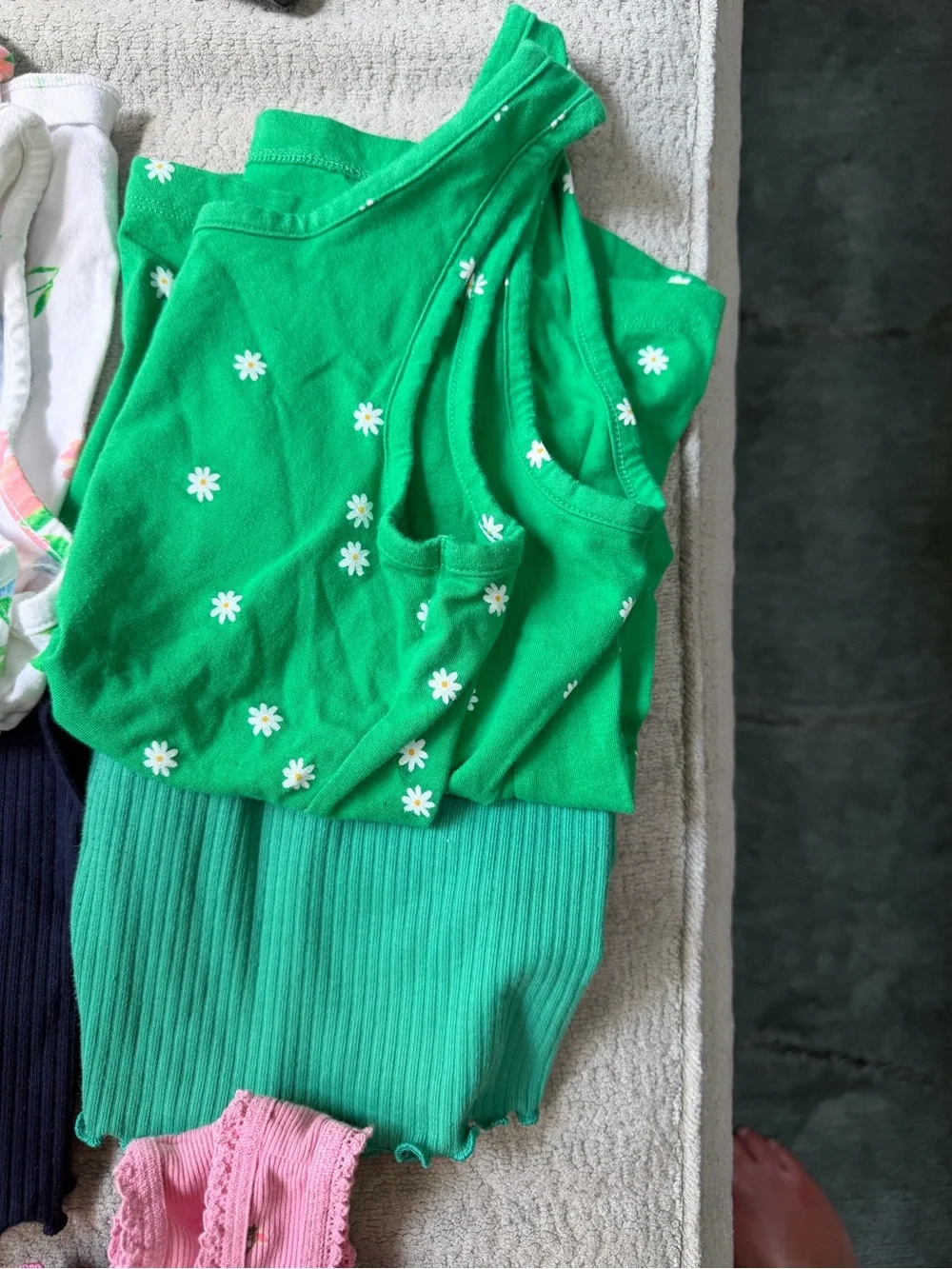Old navy  Tank Tops - Pink, Green, White, Navy with matching biker shorts